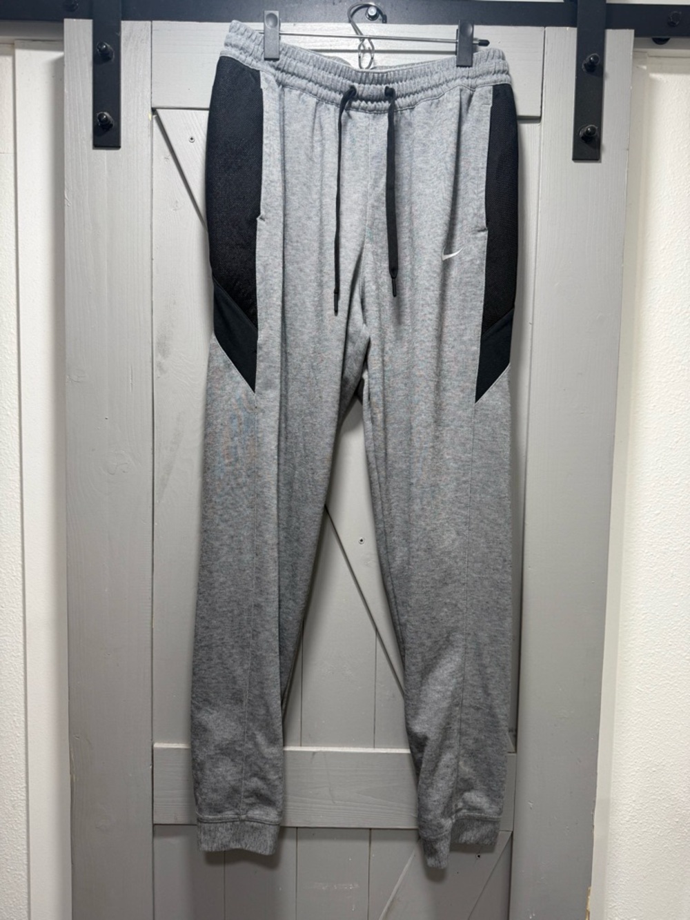 Nike Dri Fit Gray Sweatpants with Black Panel Accents